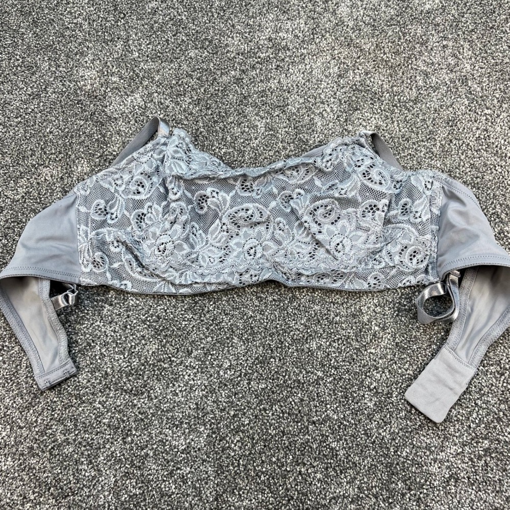 Olga Gray Floral Lace Full Coverage Camisole Underwire Bra Women's 38C 35263